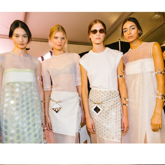 New TORY BURCH Mirror Embellished Double Layer Wrap Skirt - Picture 4 of 12